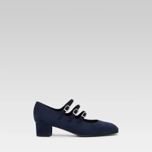 Kina - Upcycled navy suede Mary Jane pumps