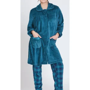 Vestaglia da donna in coral con bottoni