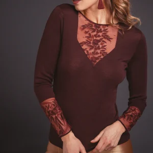 Maglia sottogiacca da donna 239 in lana seta - Eleganza sensuale e giochi di chiari e scuri
