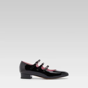 Ariana - Black patent leather Mary Janes ballet flats
