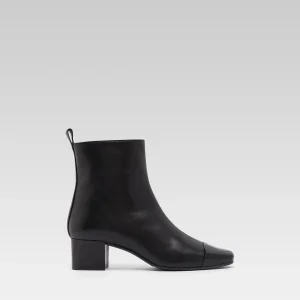 Estime - Black leather and patent ankle boots