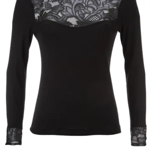 Maglia sottogiacca da donna 294 in lana e seta - Manica lunga e girocollo