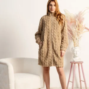 Vestaglia da donna con zip in coral