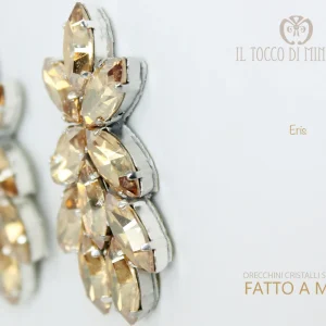 Orecchini in cristallo swarovski platino Eris Linea Sposa Realizzati a mano