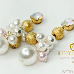 Orecchini Swarovski argento925 Noelia rosa – Handmade