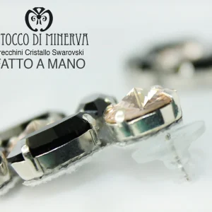 Orecchini Swarovski Kendall Doll Cipria Nero – realizzati a mano – HandMade