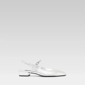Oceano - Bi-silver leather slingback