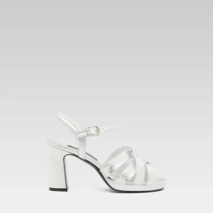 Dancing - Silver laminated leather sandals