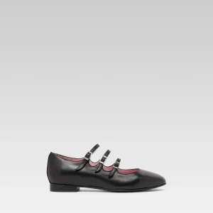 Ariana s - Black leather Mary Janes ballet flats