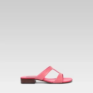 Leia - Pink upcycled leather mules