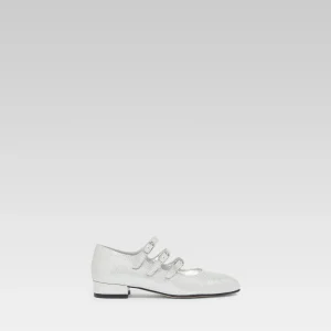 Little Kina - Silver laminated leather Mary Janes