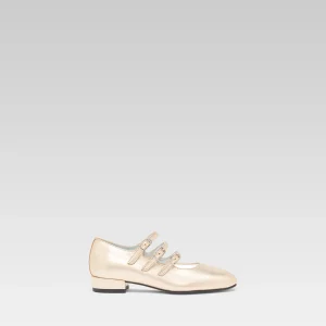 Little Kina - Platinum laminated leather Mary Janes
