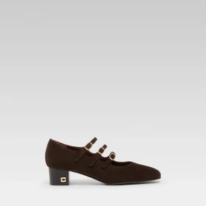 Kina - Brown suede leather Mary Janes pumps