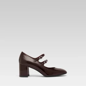 Alice - Brown patent leather Mary Janes pumps