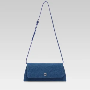 Madeleine - Blue denim fabric shoulder bag