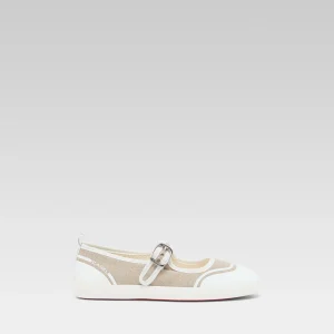 Costa - Recycled greige canvas strap sneakers