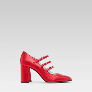 Keel - Red laminated leather Mary Janes pumps