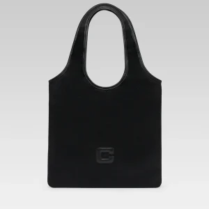 Alésia - Black fabric and leather bag