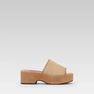 Adri - Cappuccino suede leather mules