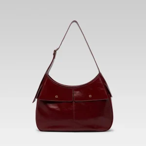 Orsay - Burgundy naplack leather shoulder bag