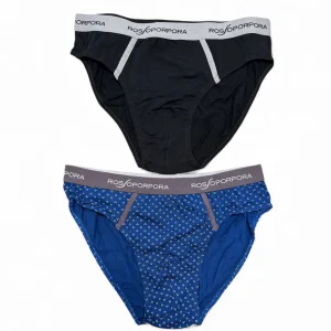 4-Pack Slip Uomo in Cotone Elasticizzato con Elastico Esterno Rossoporpora Art.US2177