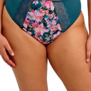 Lucie Slip A Vita Alta Con Dettagli In Pizzo Teal Floral