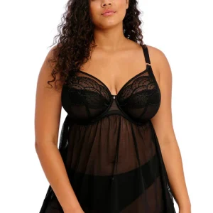 Priya Black Vestaglia Babydoll Con Coppe Integrate Soft