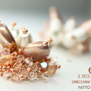 Orecchini cipria Kim Cristallo Swarovski - Realizzati a mano