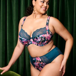 Lucie Reggiseno Semi Soft Con Coppe Morbide E Ferretto Teal Floral
