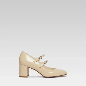 Alice - Beige patent leather Mary Janes pumps