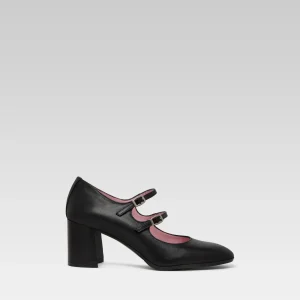 Alice - Black leather Mary Janes pumps