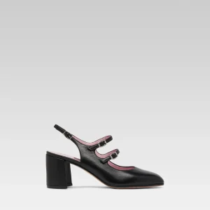 Banana - Black leather slingback Mary Janes