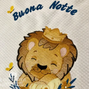 Copertina Neonato in Pile petrolio Linea Safari - Fatto a Mano