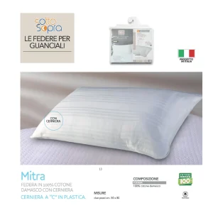 Coppia federe Mitra in 100% cotone damascato