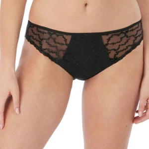 Ana Black Slip A Vita Bassa Con Dettagli In Pizzo