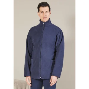 Giacca da camera uomo con zip in pile 280gr Made in Italy