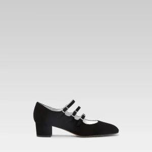 Kina - Black suede leather Mary Janes pumps