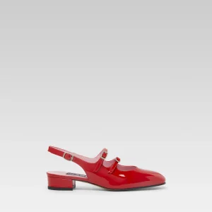 Peche - Red patent leather slingback Mary Janes