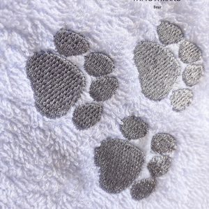 Accappatoio Bamboo bianco ricamo orsetto - Fatto a Mano