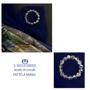 Anello spilla di cristalli per stole e foulard - Fatto a Mano