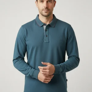 Polo uomo Buger manica lunga in caldo cotone