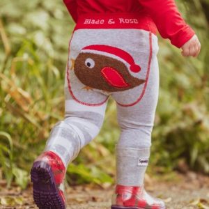 Leggings Natalizi Neonato - Uccellino di Natale + Calzini