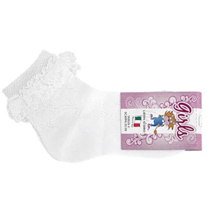 Calza Corta Bimba Traforata con Merletto Leon D'oro Art.707