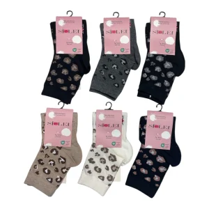 Calza Corta Donna in Caldo Cotone Fantasia Si è Lei Art.VENICE