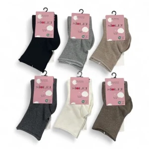 Calza Corta Donna in Caldo Cotone Tinta Unita Senza Elastico Si è Lei Art.NATURA