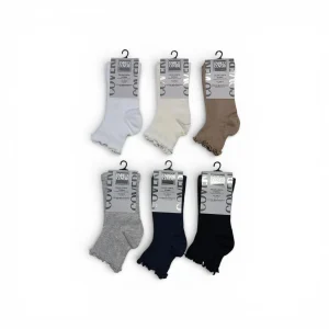 Calza Corta Donna in Cotone Costina con Elastico Arricciato Enrico Coveri Art.CAROLINA 2NT