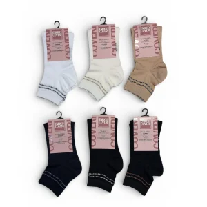 Calza Corta Donna in Cotone Dettaglio in Lurex Enrico Coveri Art.PAPAYA 274ASS