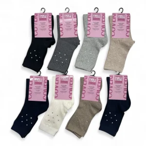 Calza Midi Donna in Caldo Cotone Costina Applique Enrico Coveri Art.RAYA-1ASS