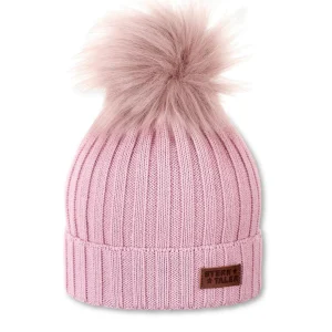 Cappello lana bimba con Pon Pon Fox - Rosa