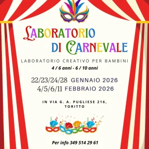 Laboratorio creativo di carnevale per bambini